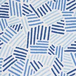 Schumacher 183161 Hatchmark Hand Print Blues fabric swatch