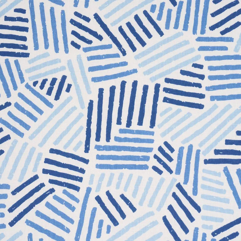 Schumacher 183161 Hatchmark Hand Print Blues fabric swatch