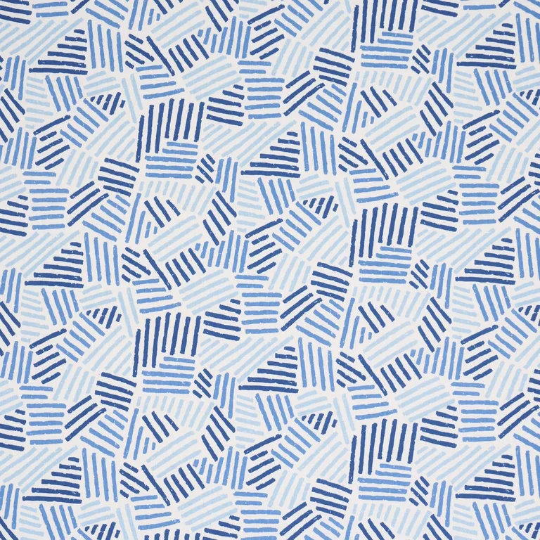 Schumacher 183161 Hatchmark Hand Print Blues fabric swatch