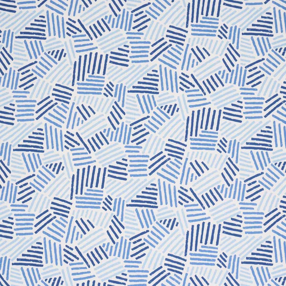 Schumacher 183161 Hatchmark Hand Print Blues fabric swatch