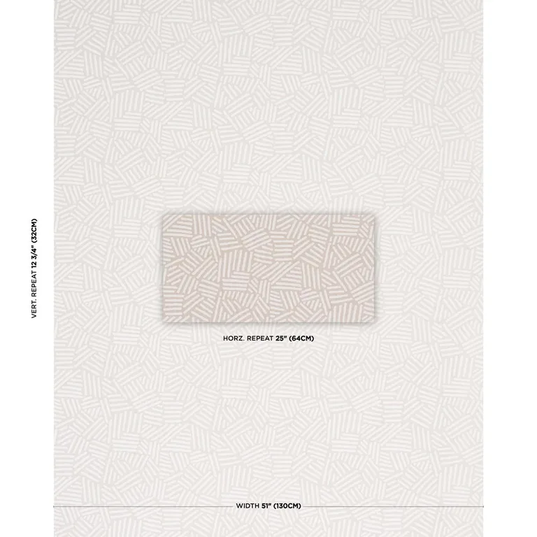 Schumacher 183162 Hatchmark Hand Print Natural fabric swatch