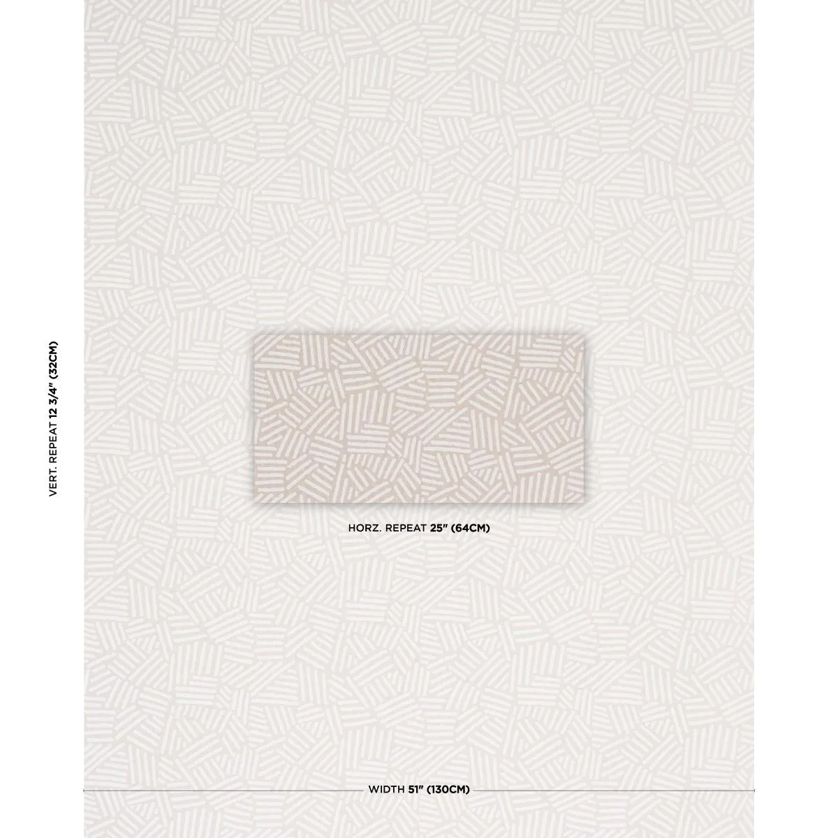 Schumacher 183162 Hatchmark Hand Print Natural fabric swatch