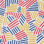 Schumacher 183160 Hatchmark Hand Print Primary fabric swatch
