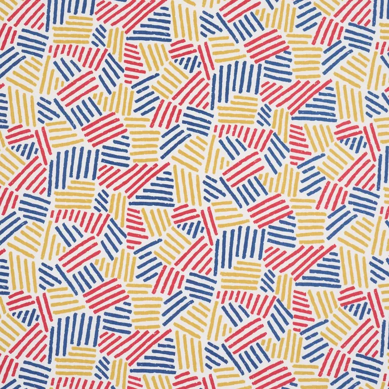 Schumacher 183160 Hatchmark Hand Print Primary fabric swatch