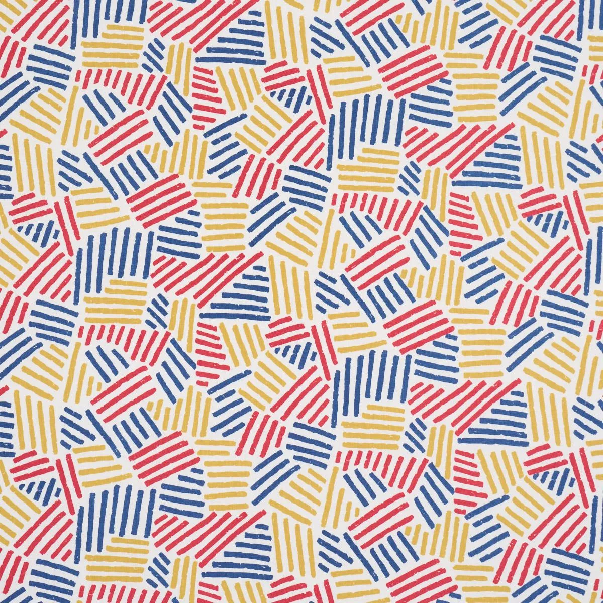 Schumacher 183160 Hatchmark Hand Print Primary fabric swatch