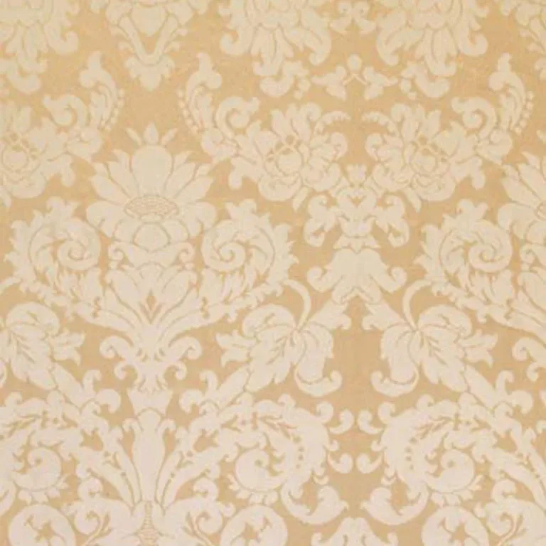 Schumacher 63740 Hatfield Silk Damask Sesame fabric swatch