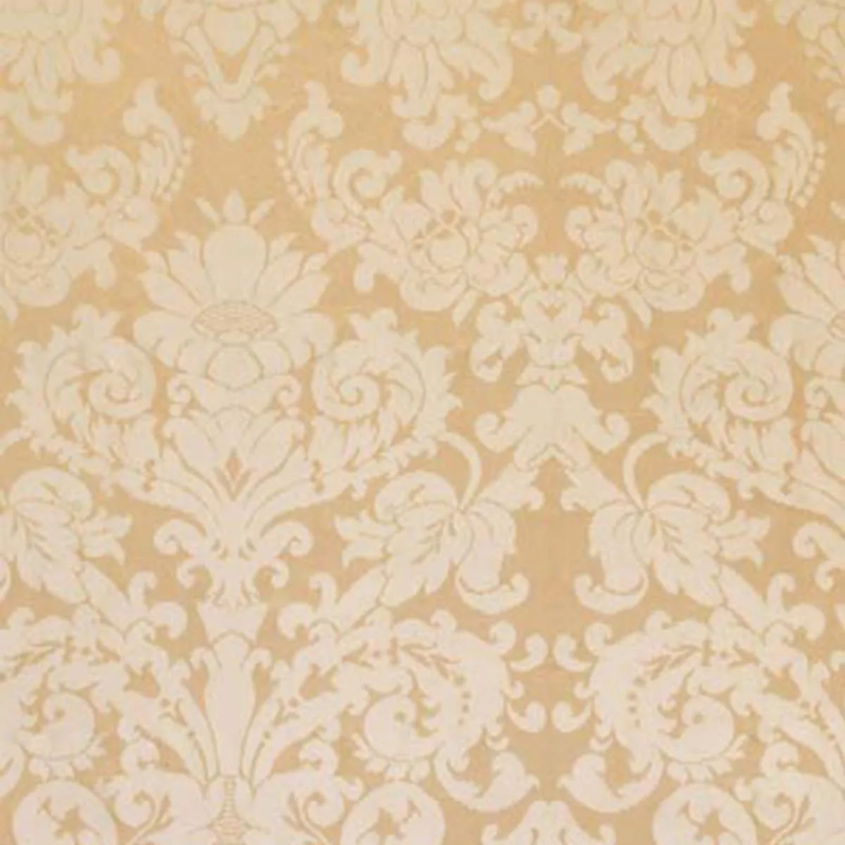 Schumacher 63740 Hatfield Silk Damask Sesame fabric swatch