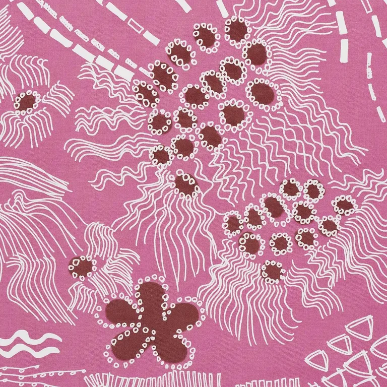 Schumacher 180152 Haven Pink And Maroon fabric swatch