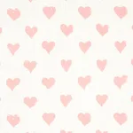 Schumacher 179590 Hearts Pink fabric swatch
