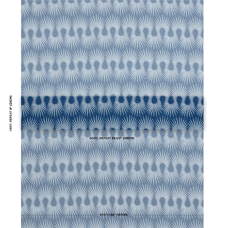 Schumacher 181450 Hedgehog Denim White fabric swatch