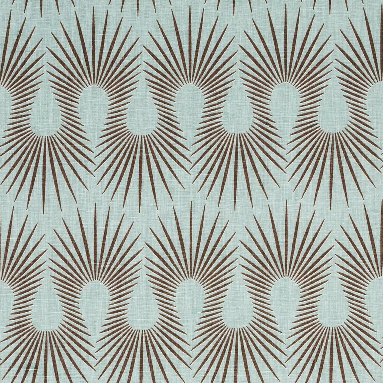 Schumacher 181451 Hedgehog Duck Egg Brown fabric swatch