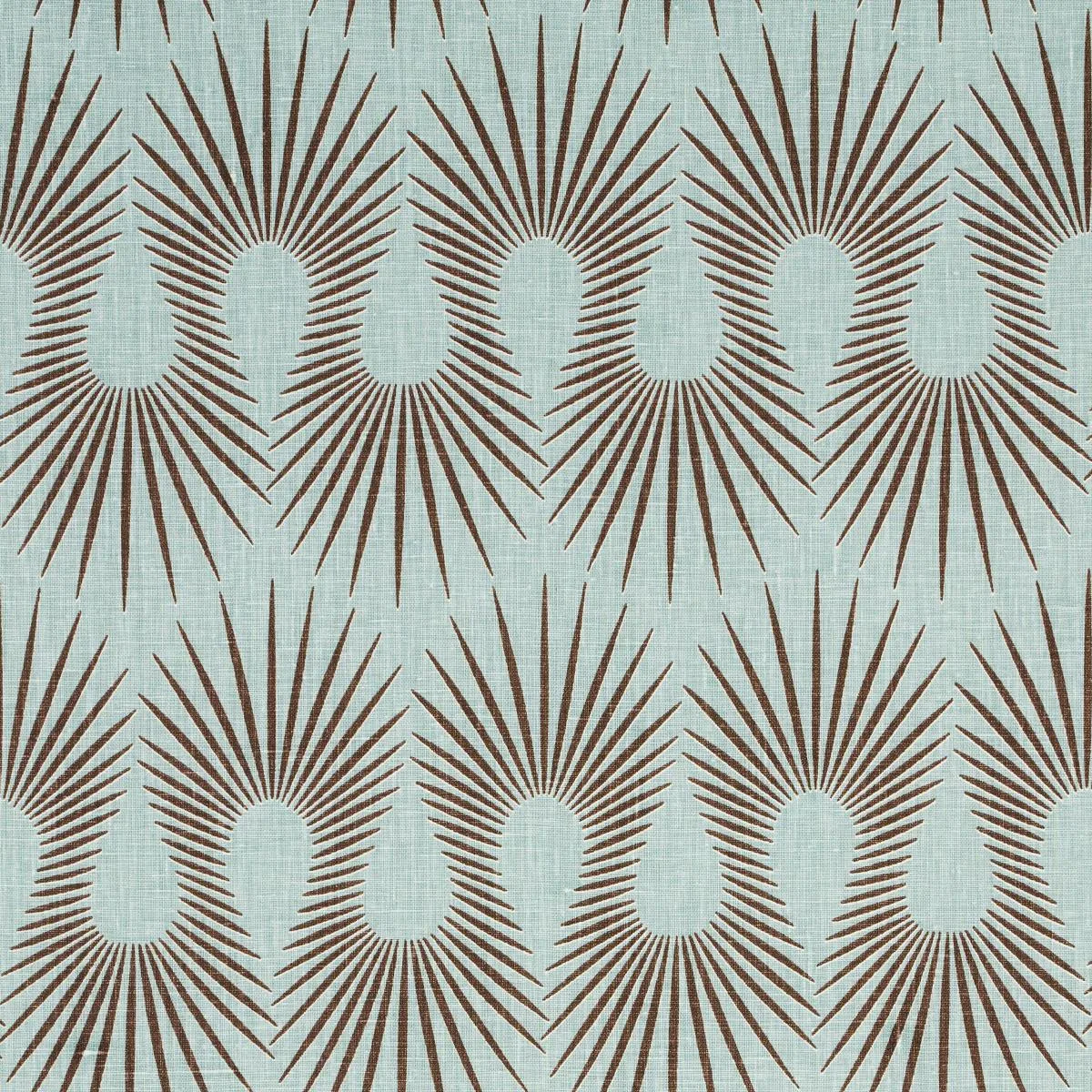 Schumacher 181451 Hedgehog Duck Egg Brown fabric swatch