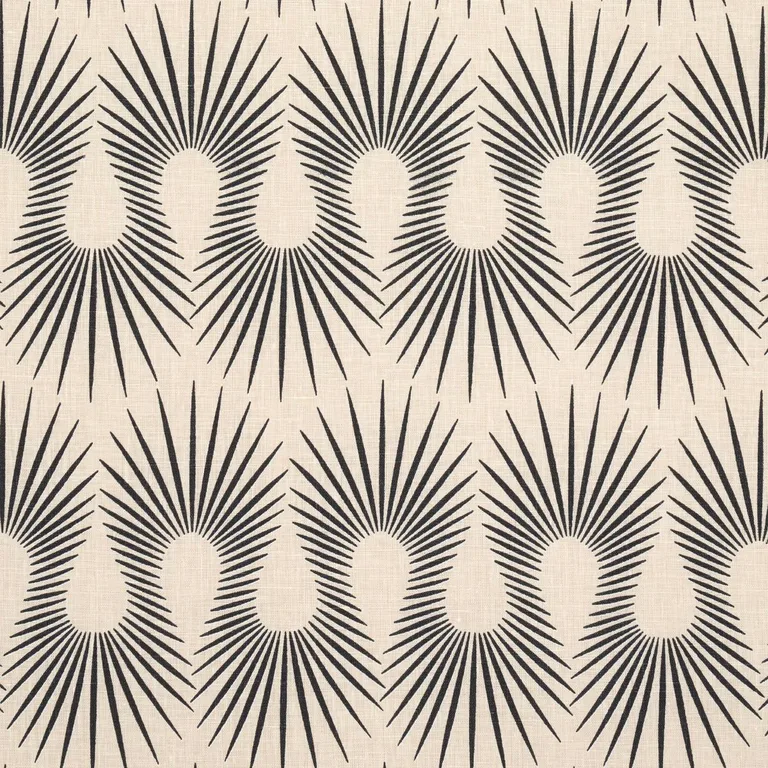 Schumacher 181452 Hedgehog Putty  Black fabric swatch