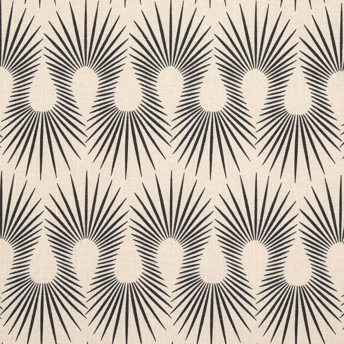 Schumacher 181452 Hedgehog Putty  Black fabric swatch