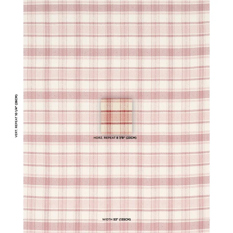 Schumacher 85991 Heidi Plaid Cranberry fabric swatch