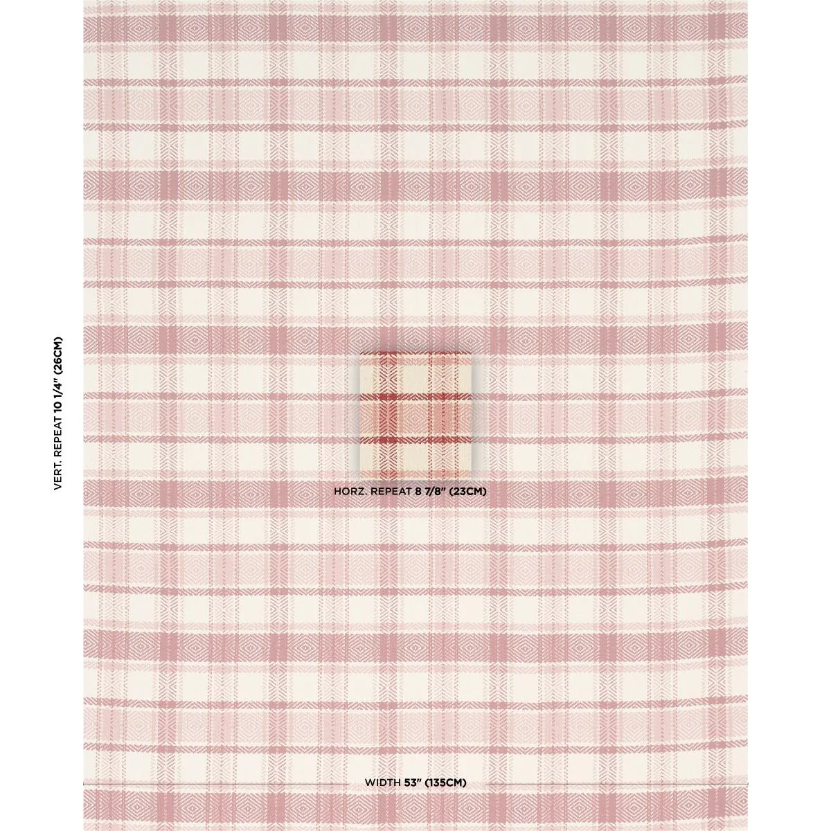 Schumacher 85991 Heidi Plaid Cranberry fabric swatch