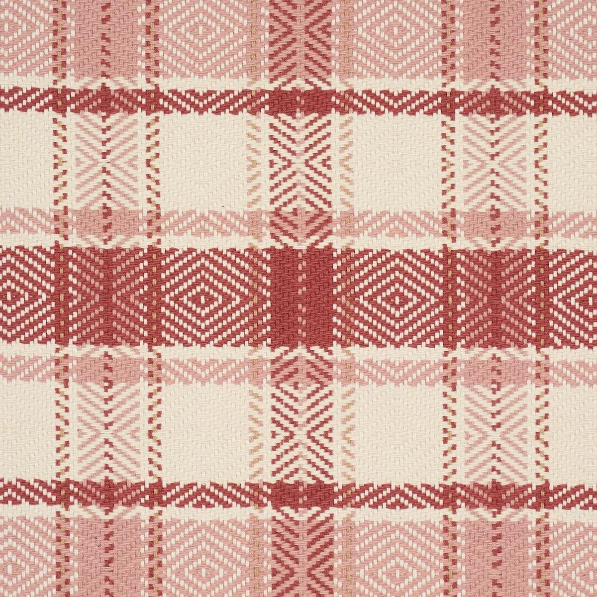 Schumacher 85991 Heidi Plaid Cranberry fabric swatch