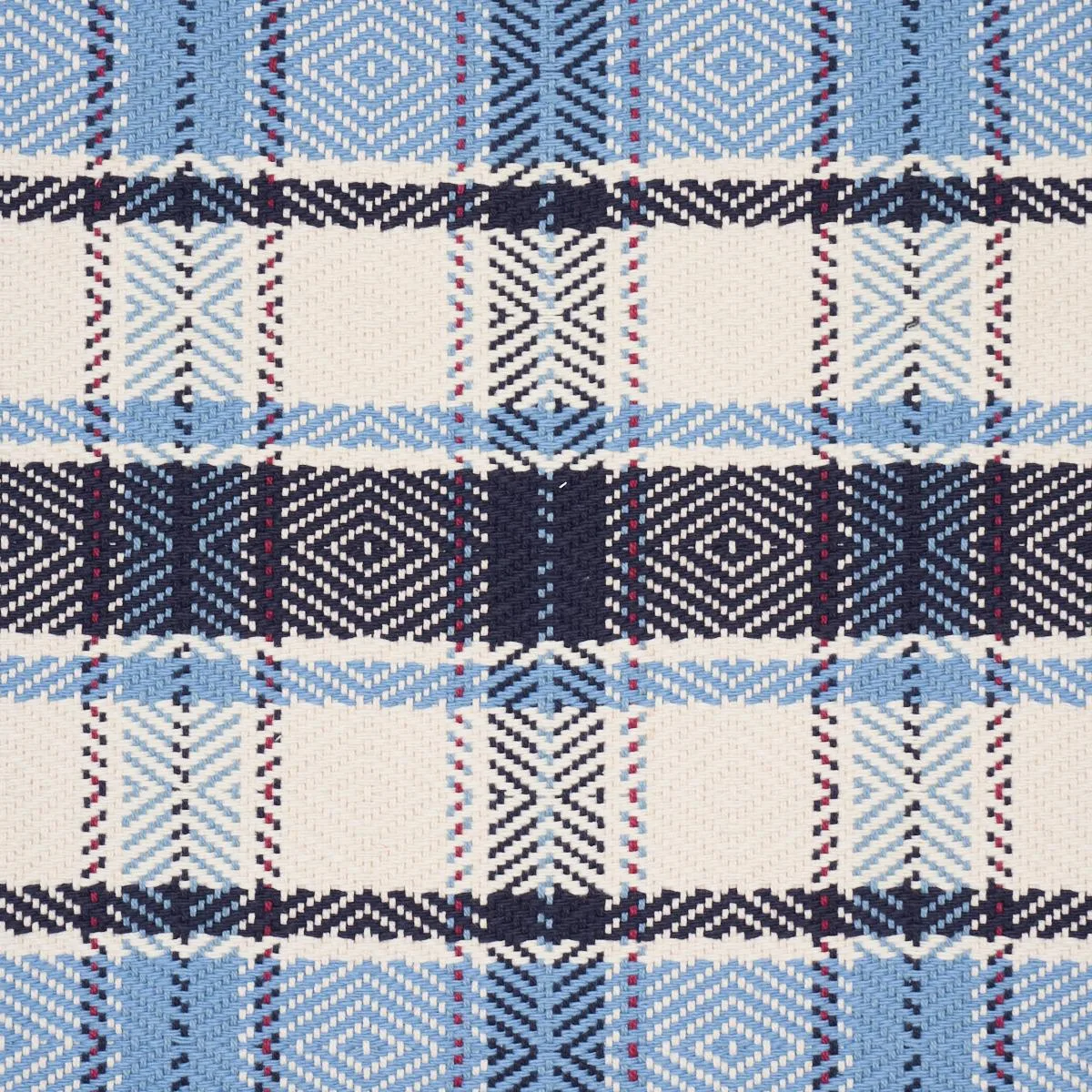 Schumacher 85990 Heidi Plaid Indigo fabric swatch