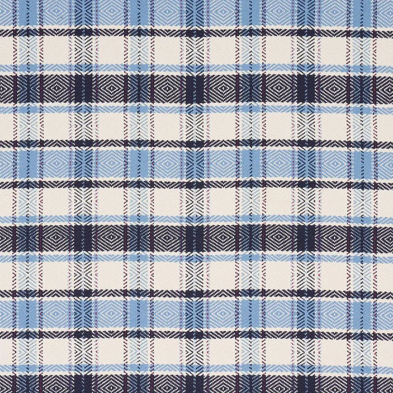 Schumacher 85990 Heidi Plaid Indigo fabric swatch