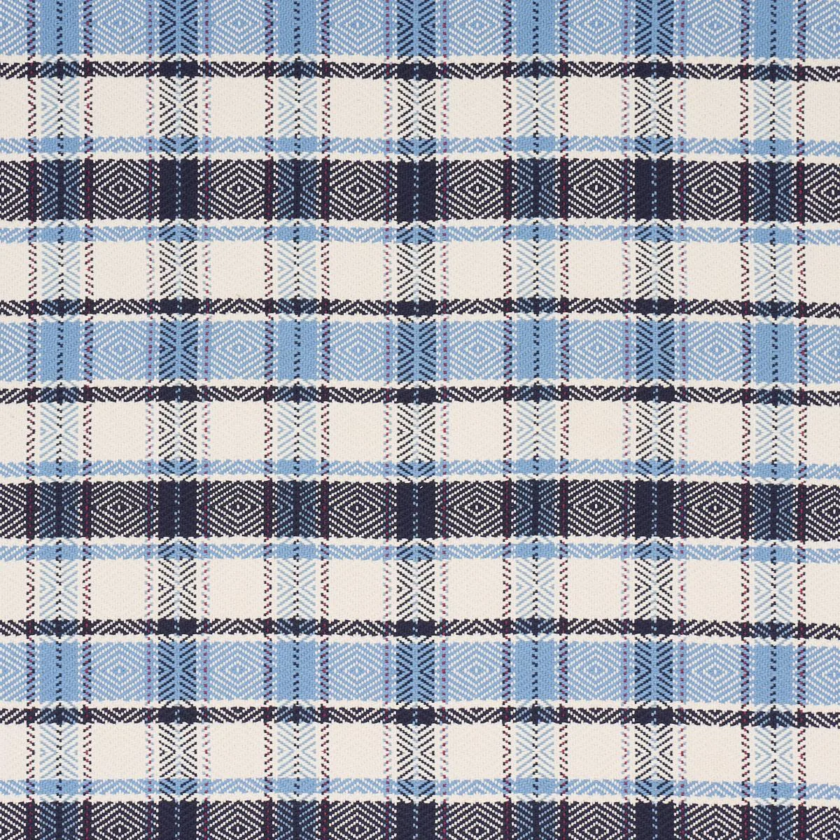 Schumacher 85990 Heidi Plaid Indigo fabric swatch