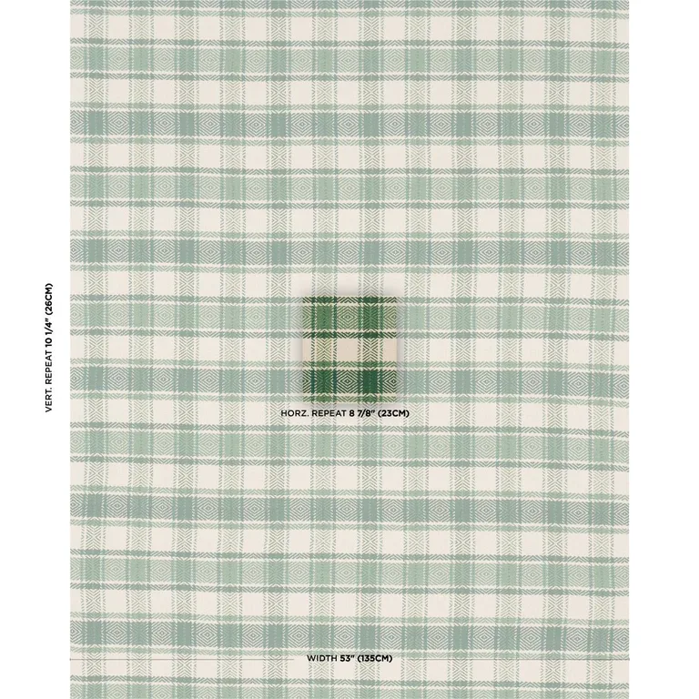 Schumacher 85992 Heidi Plaid Leaf fabric swatch