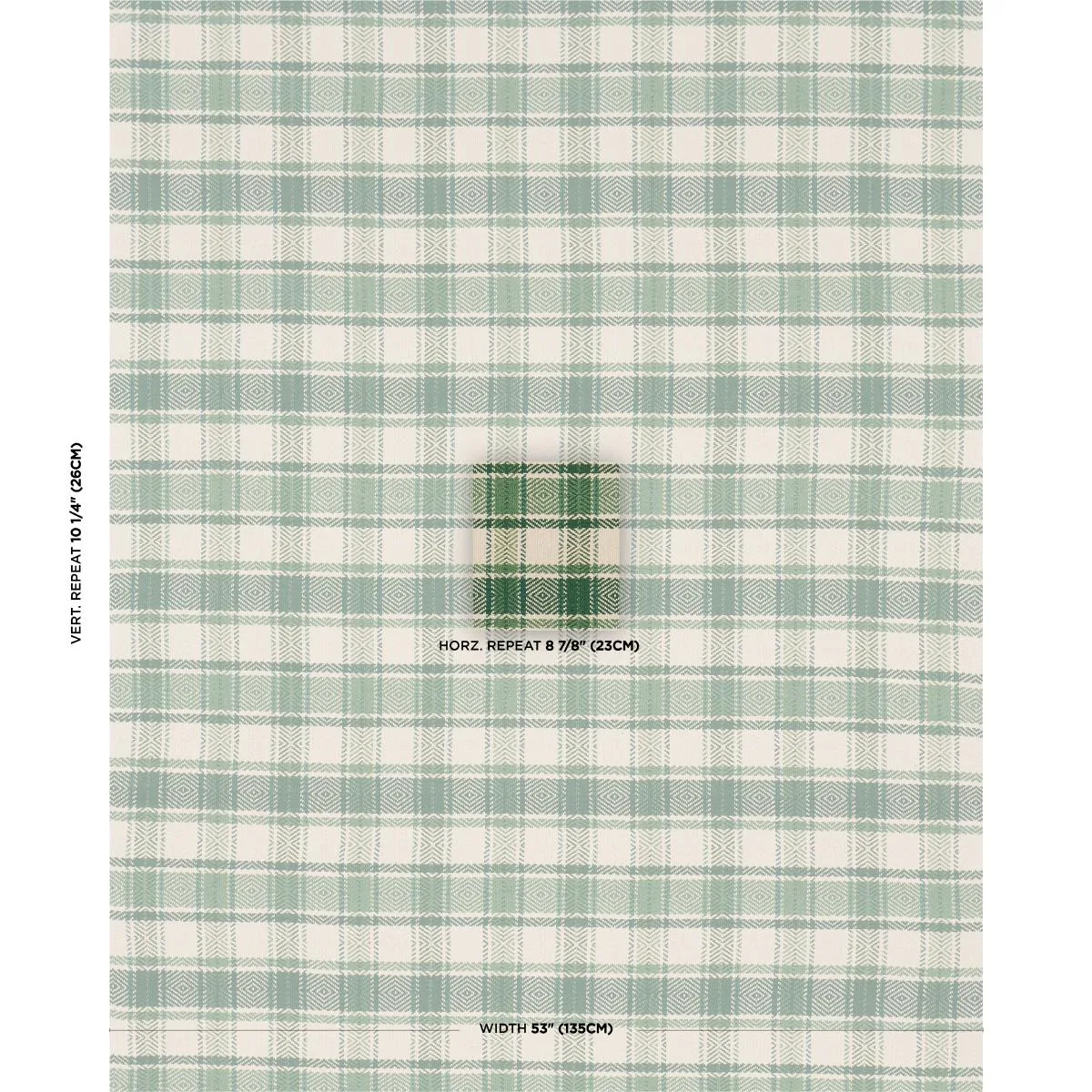 Schumacher 85992 Heidi Plaid Leaf fabric swatch