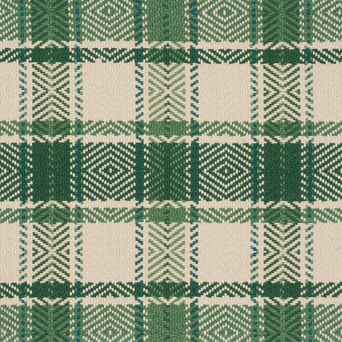 Schumacher 85992 Heidi Plaid Leaf fabric swatch