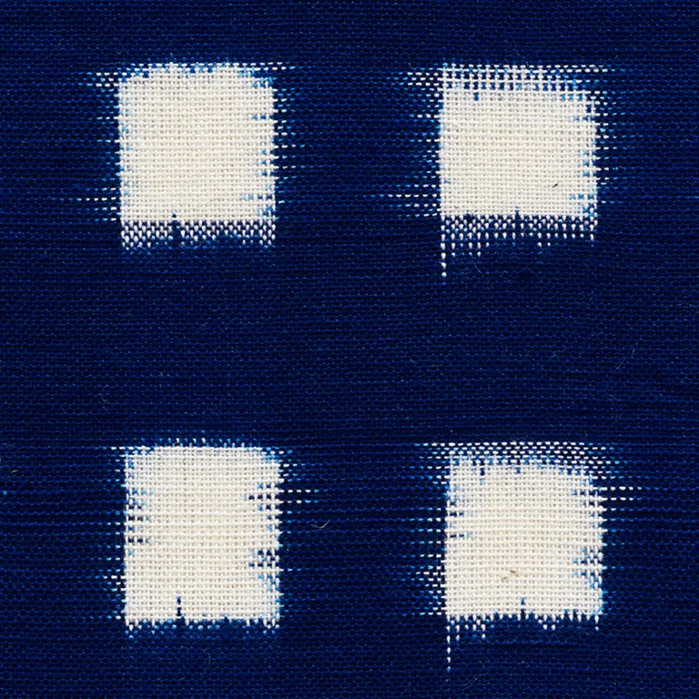 Schumacher 72350 Heiho Ikat Indigo fabric swatch