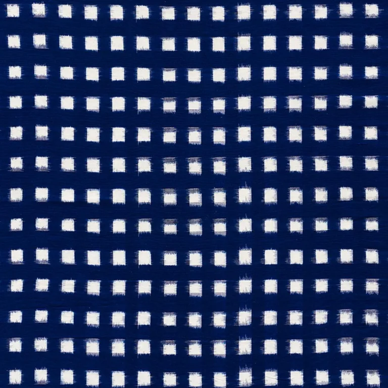 Schumacher 72350 Heiho Ikat Indigo fabric swatch