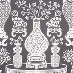 Schumacher 178552 Hellene Black fabric swatch