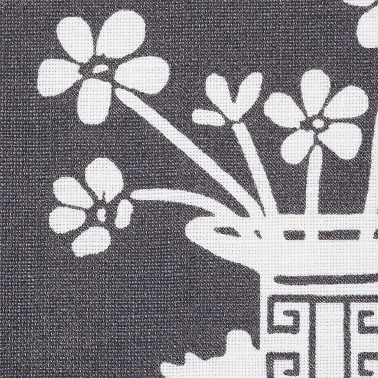 Schumacher 178552 Hellene Black fabric swatch