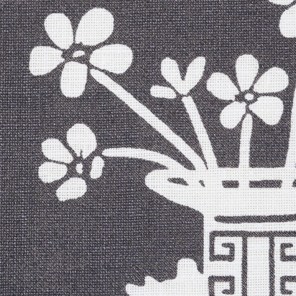 Schumacher 178552 Hellene Black fabric swatch