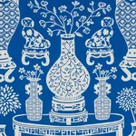 Schumacher 178550 Hellene Blue fabric swatch