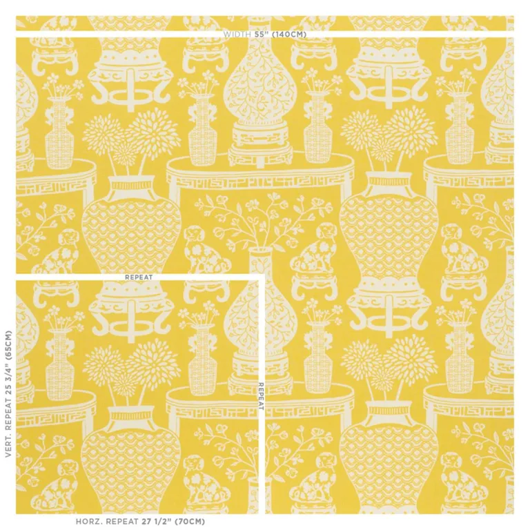 Schumacher 178551 Hellene Yellow fabric swatch