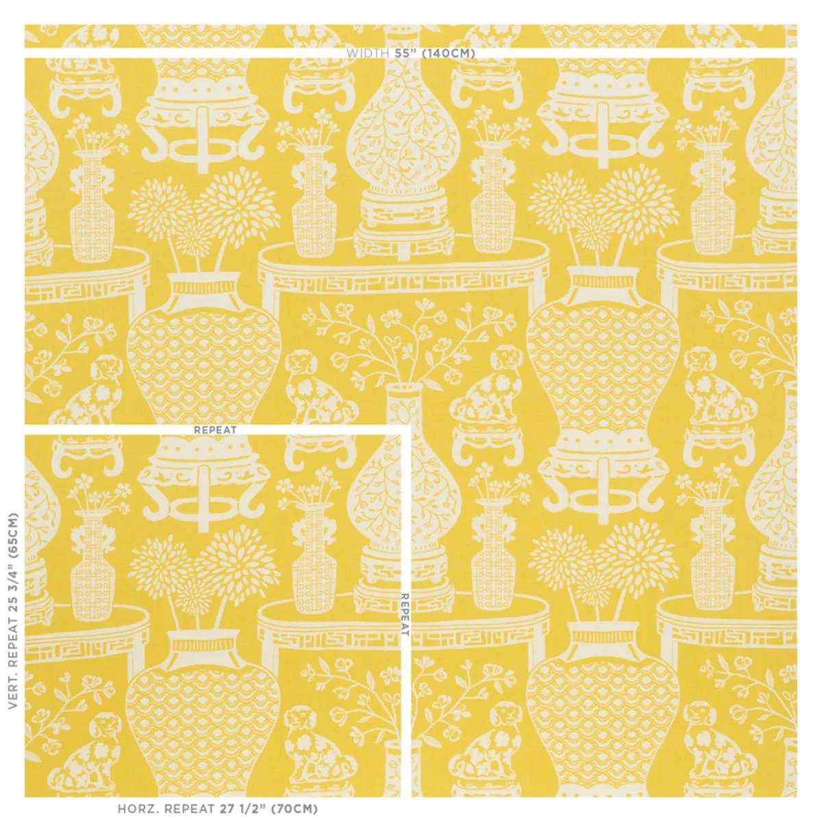 Schumacher 178551 Hellene Yellow fabric swatch
