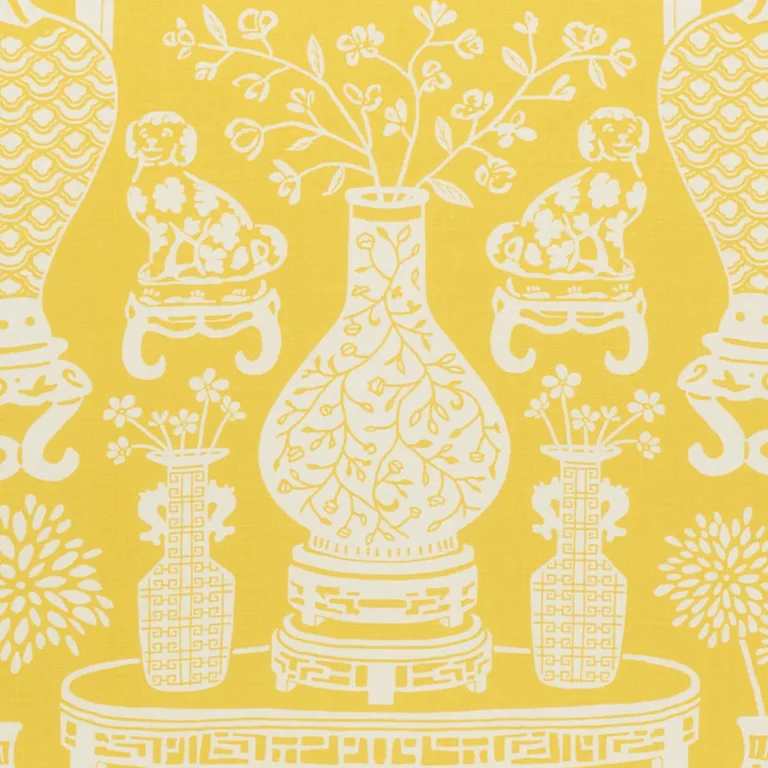 Schumacher 178551 Hellene Yellow fabric swatch