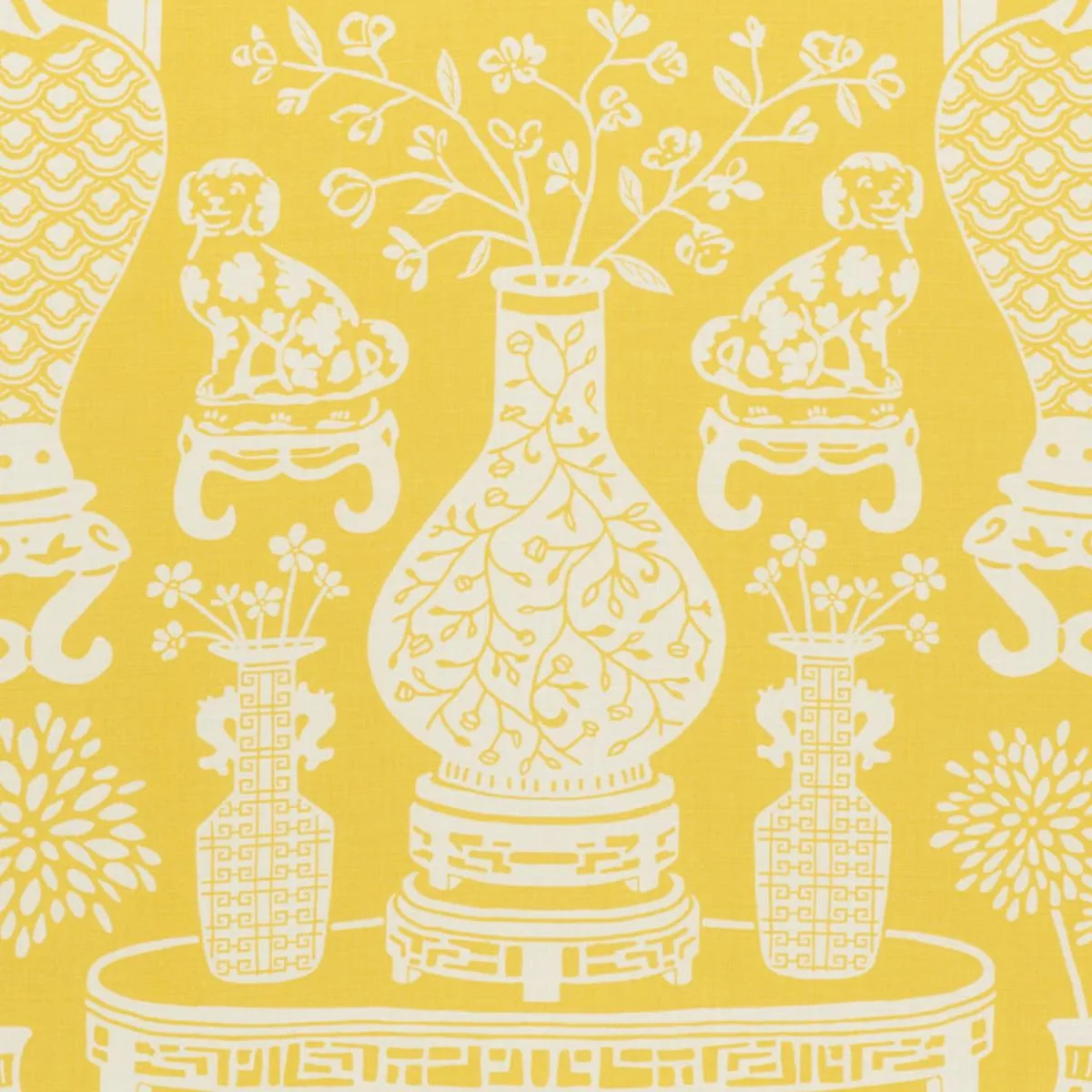 Schumacher 178551 Hellene Yellow fabric swatch