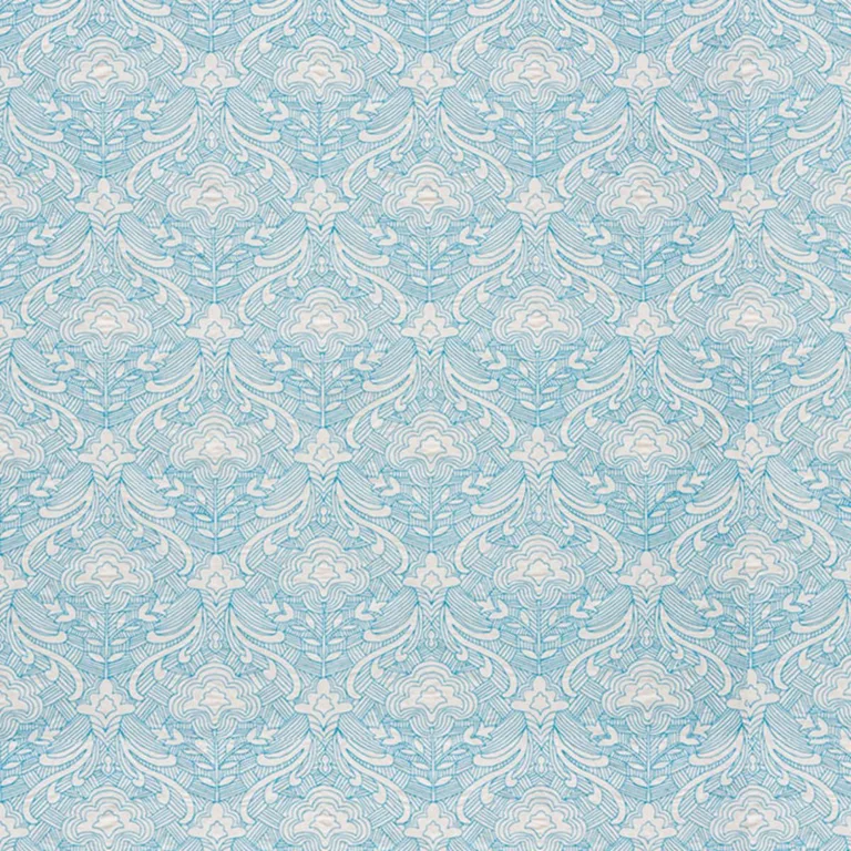 Schumacher 76160 Hendrix Embroidery Blue fabric swatch