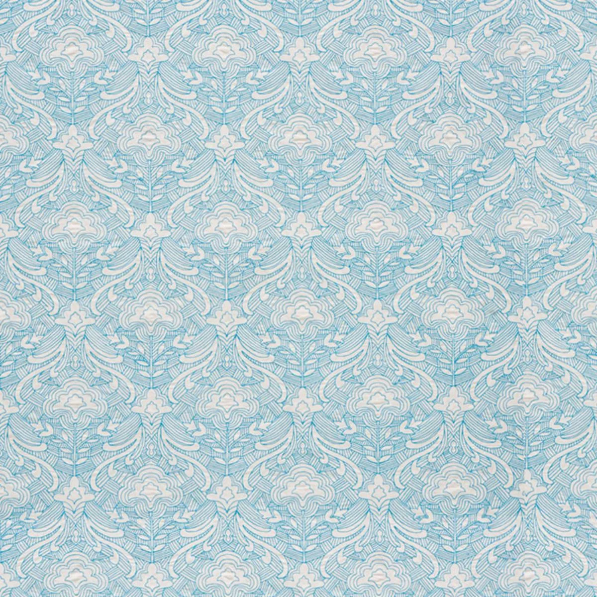 Schumacher 76160 Hendrix Embroidery Blue fabric swatch