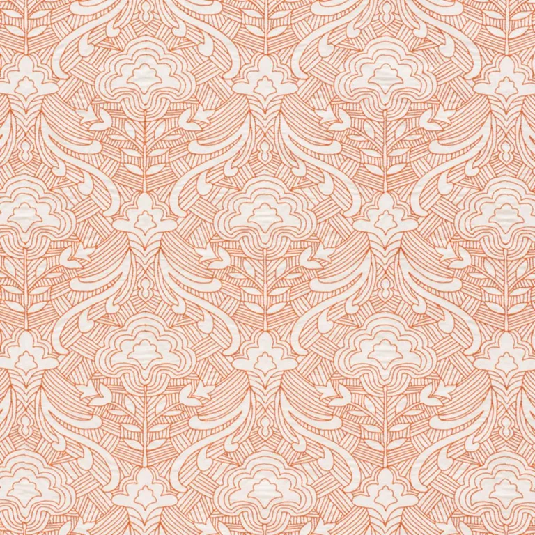 Schumacher 76161 Hendrix Embroidery Orange fabric swatch