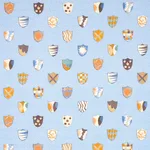Schumacher 180161 Heraldic Oxford Blue fabric swatch