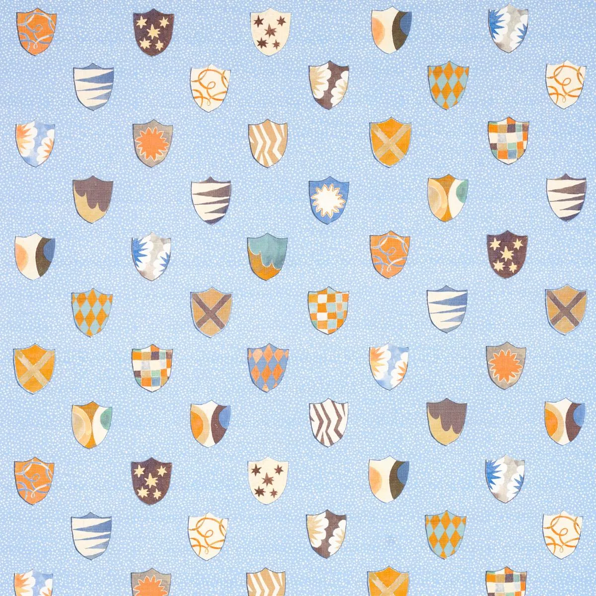 Schumacher 180161 Heraldic Oxford Blue fabric swatch