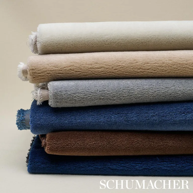 Schumacher 80474 Hermine Virgin Wool Navy fabric swatch