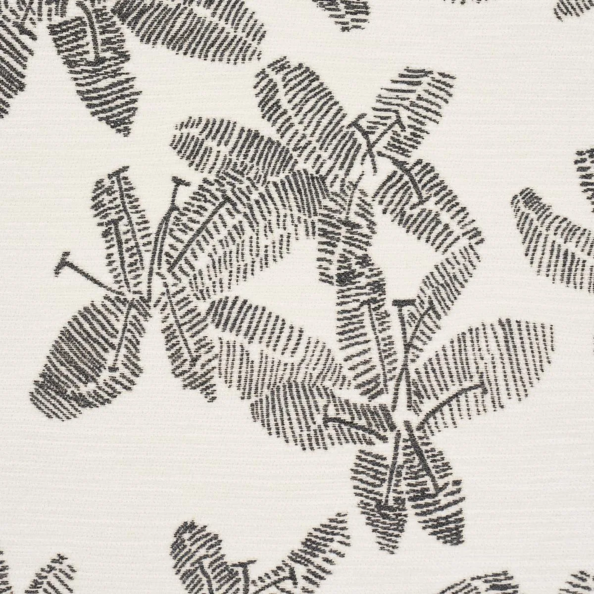 Schumacher 83812 Hibiscus Black & White fabric swatch
