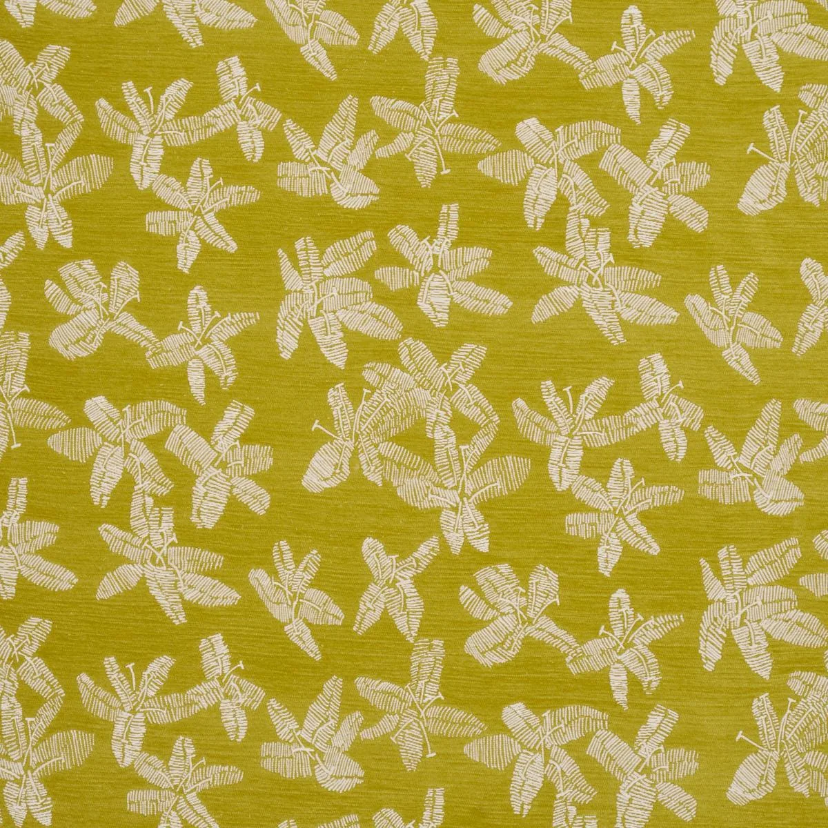 Schumacher 83814 Hibiscus Citron Vert fabric swatch
