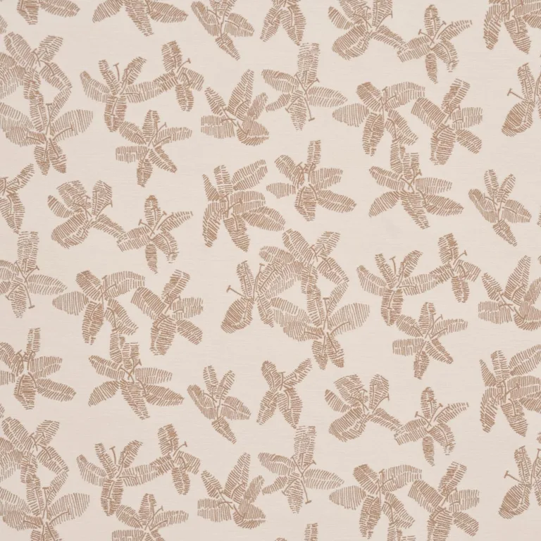 Schumacher 83813 Hibiscus Mistral Sand fabric swatch