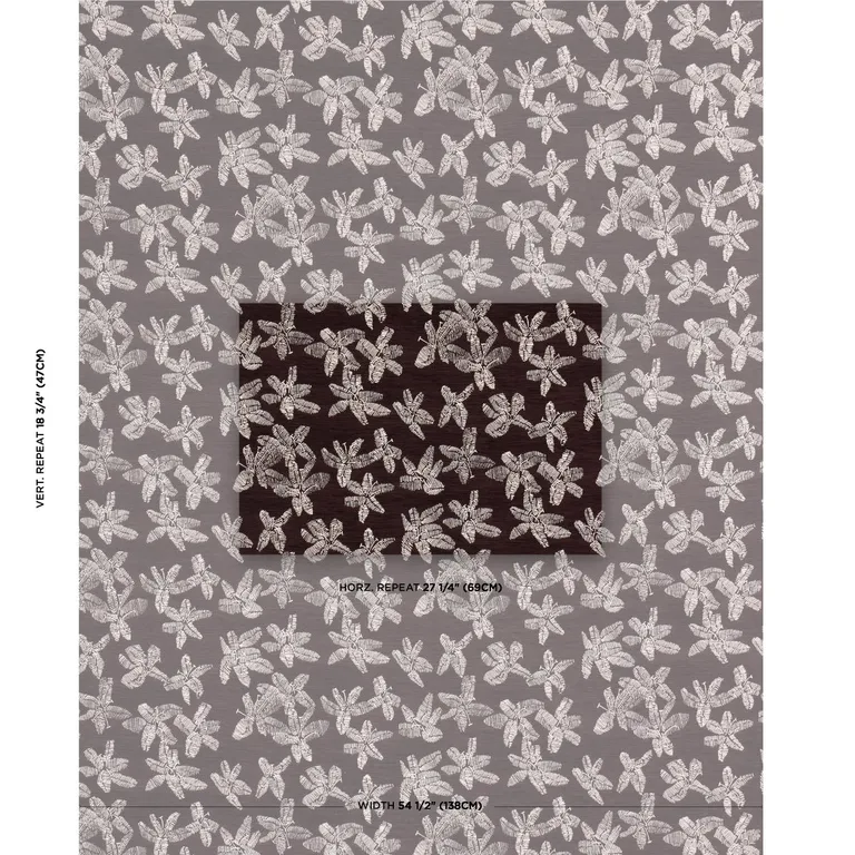 Schumacher 83811 Hibiscus Plum fabric swatch