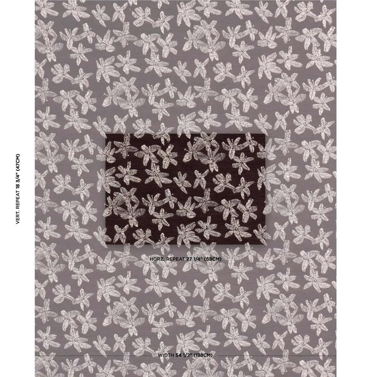 Schumacher 83811 Hibiscus Plum fabric swatch