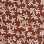 Schumacher 83810 Hibiscus Teak fabric swatch