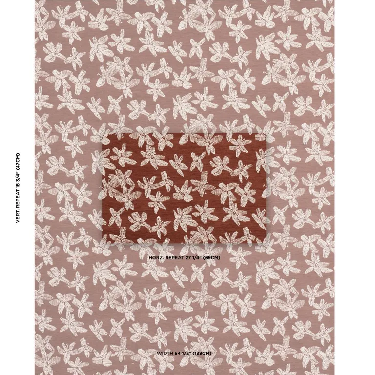 Schumacher 83810 Hibiscus Teak fabric swatch